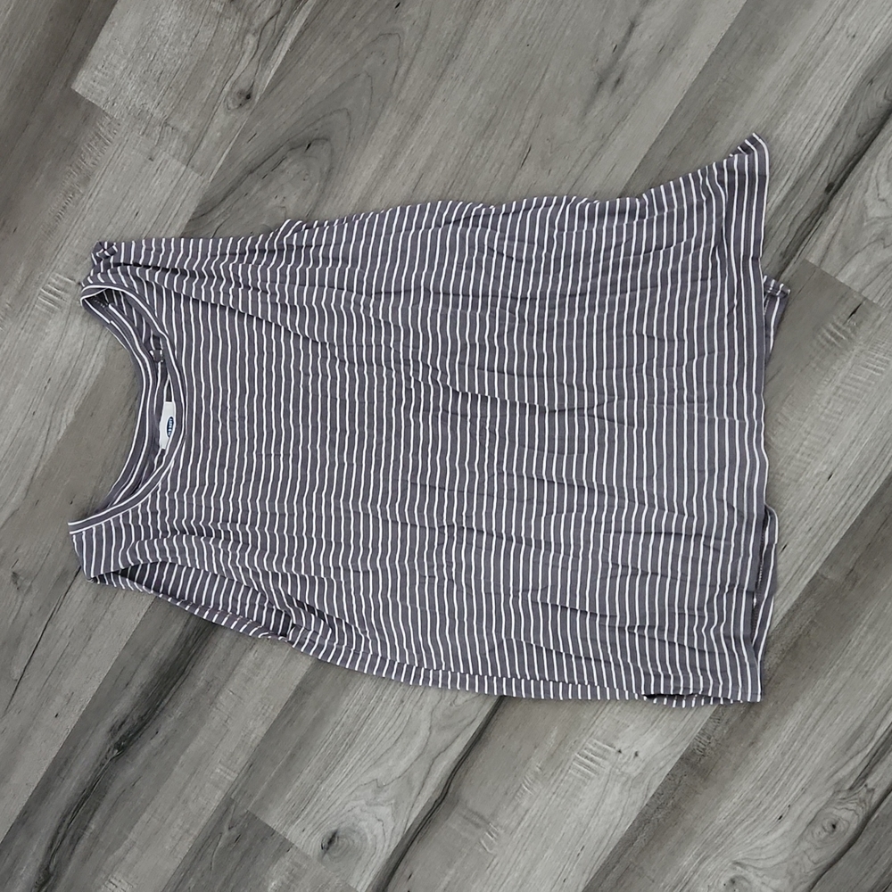 Gray and white tank top